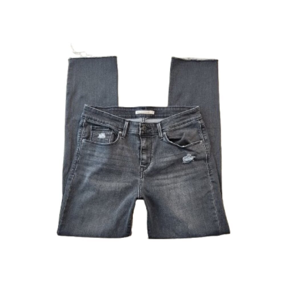 Levi's Charcoal Gray Distressed Classic Mid Rise Skinny Jeans